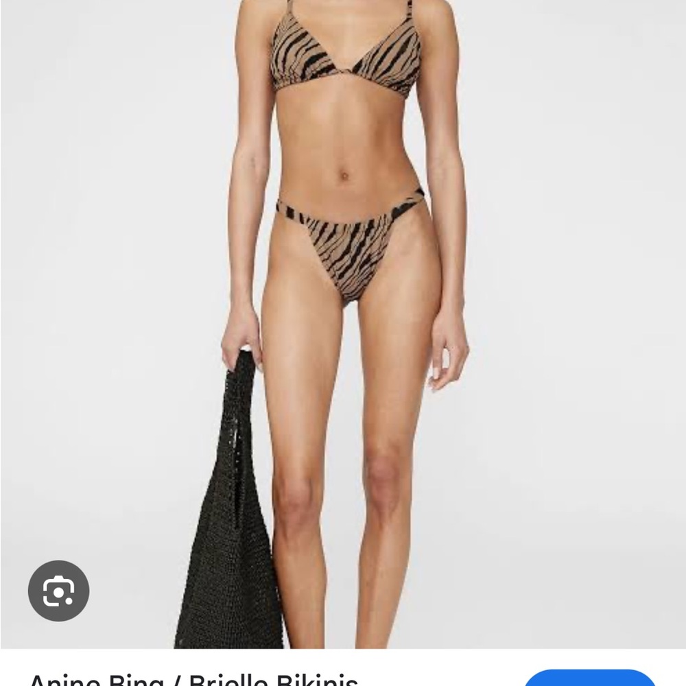 Anine Bing Zebra Print Bikini Set - Black and Tan